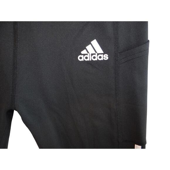 Adidas Women's Performance Leggings - Black with Stripes - Picture 2 of 6